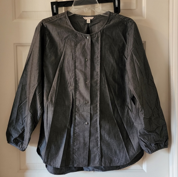 Gap button down collarless blouse - Picture 1 of 4